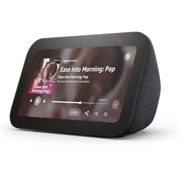 Amazon Echo Show 5 (Última Generación) | Pantalla Inteligente Compacta con Alexa, Audio de Alta Fidelidad y Bajos Mejorados