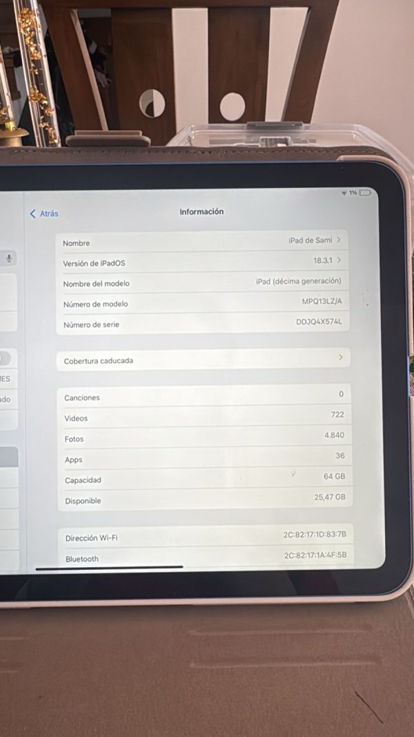 Apple iPad (Décima Generación) Wi-Fi | 64 GB | Color Azul | Usado en Estado "Como Nuevo"